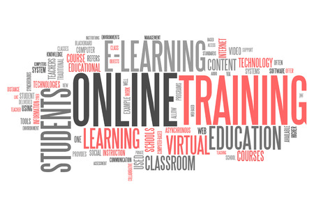 Word Cloud with Online Training related tagsの写真素材