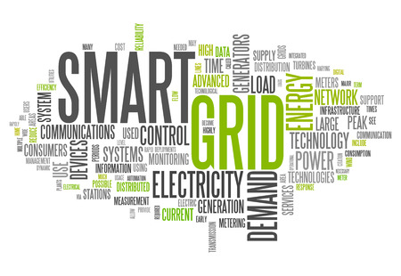 Word Cloud with Smart Grid related tagsの写真素材