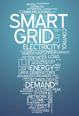 Word Cloud with Smart Grid related tagsの写真素材