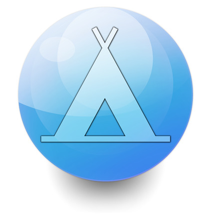 Icon, Button, Pictogram with Camping symbolの写真素材