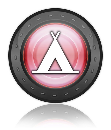 Icon, Button, Pictogram with Camping symbolの写真素材