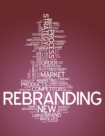 Word Cloud with Rebranding related tagsの写真素材