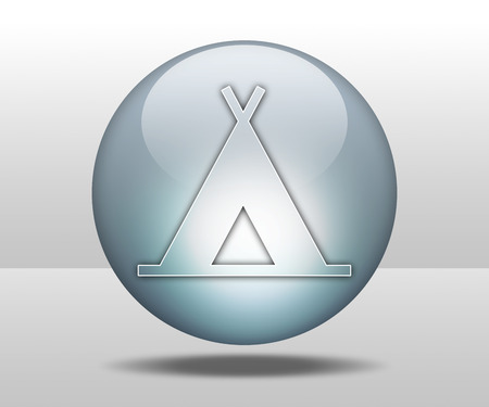 Icon, Button, Pictogram with Camping symbolの写真素材