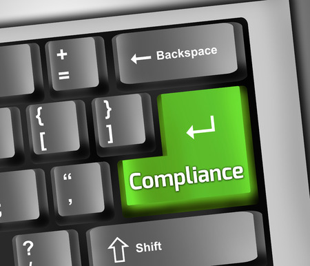 Keyboard Illustration with Compliance wordingの写真素材