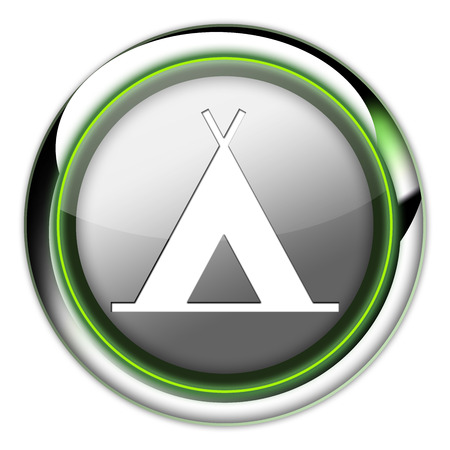 Icon, Button, Pictogram with Camping symbolの写真素材