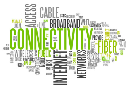 Word Cloud with Connectivity related tagsの写真素材