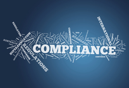 Word Cloud with Compliance related tagsの写真素材