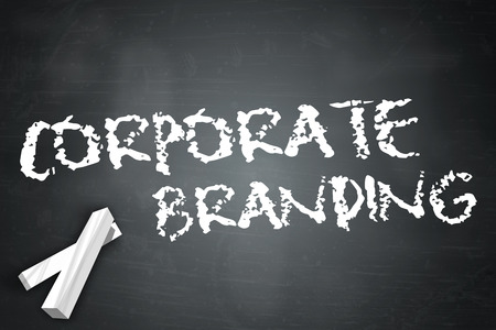 Blackboard with Corporate Branding wordingの写真素材