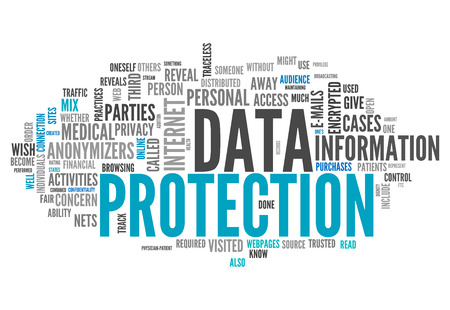 Word Cloud with Data Protection related tagsの写真素材