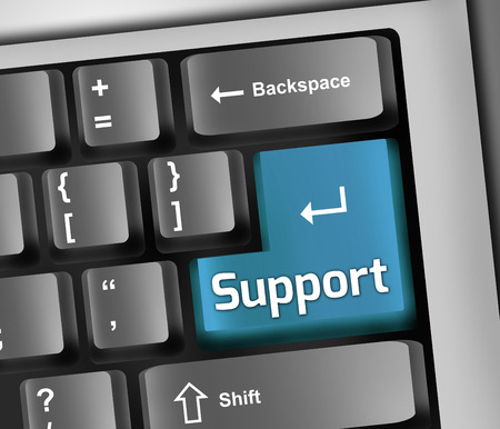 Keyboard Illustration with Support wordingの写真素材