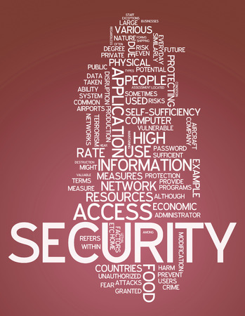 Word Cloud with Security related tagsの写真素材