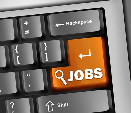 Keyboard Illustration with Jobs wordingの写真素材