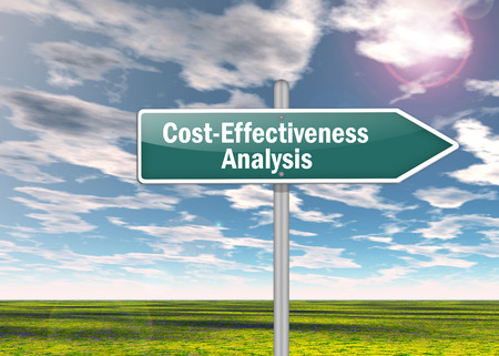 Signpost with Cost-Effectiveness Analysis wordingの写真素材
