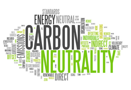 Word Cloud with Carbon Neutrality related tagsの写真素材