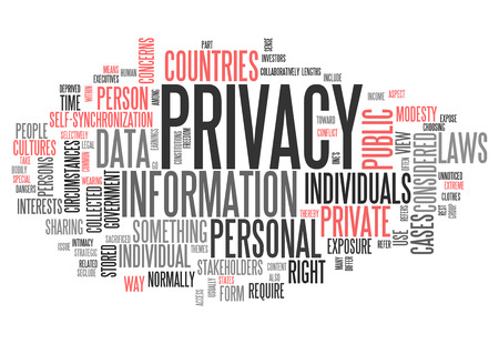 Word Cloud with Privacy related tagsの写真素材