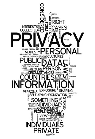 Word Cloud with Privacy related tagsの写真素材