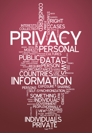Word Cloud with Privacy related tagsの写真素材