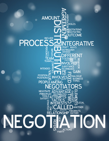 Word Cloud with Negotiation related tagsの写真素材