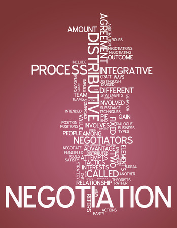 Word Cloud with Negotiation related tagsの写真素材