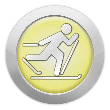Icon, Button, Pictogram with Cross-Country Skiing symbolの写真素材
