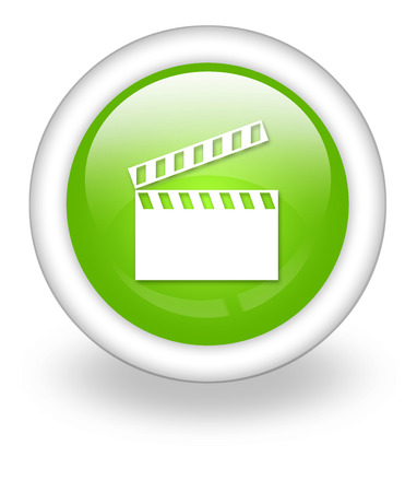 Icon, Button, Pictogram with Clapperboard symbolの写真素材
