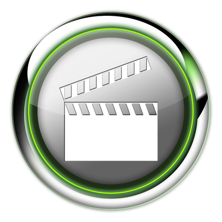 Icon, Button, Pictogram with Clapperboard symbolの写真素材