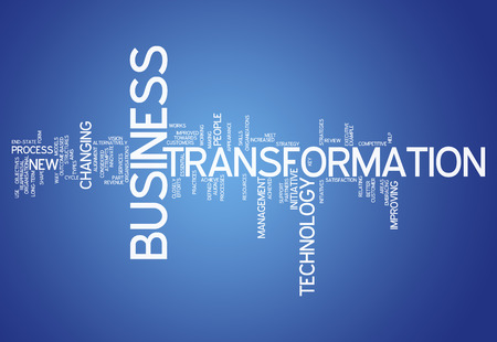 Word Cloud with Business Transformation related tagsの写真素材