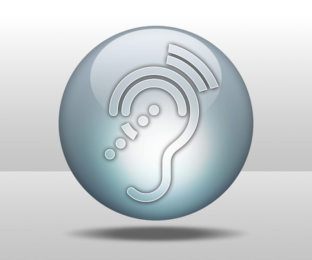 Icon, Button, Pictogram with Hearing Impairrment symbolの写真素材