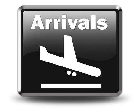 Icon, Button, Pictogram with Airport Arrivals symbolの写真素材