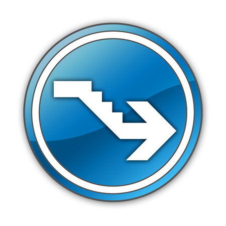 Icon, Button, Pictogram with Downstairs symbolの写真素材