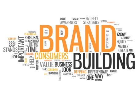Wordcloud with Brand Building related tagsの写真素材
