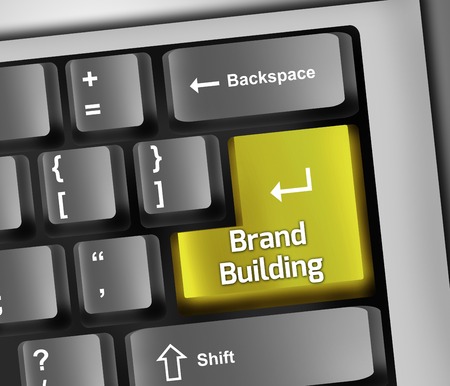 Keyboard Illustration with Brand Building wordingの写真素材
