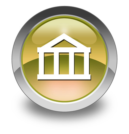 Icon, Button, Pictogram with Bank symbolの写真素材