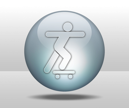 Icon, Button, Pictogram with Skateboarding symbolの写真素材