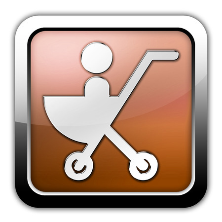 Icon, Button, Pictogram with Stroller symbolの写真素材