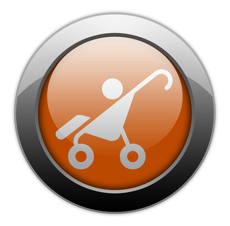 Icon, Button, Pictogram with Stroller symbolの写真素材