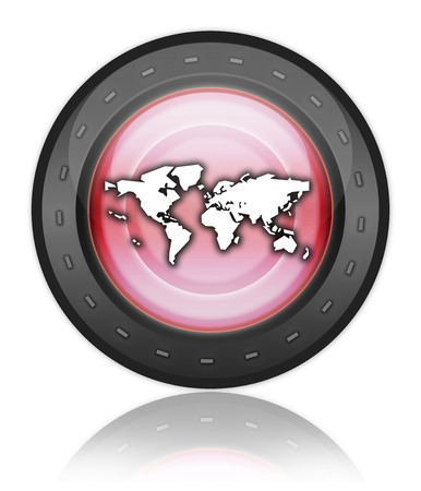 Icon, Button, Pictogram with World Map symbolの写真素材