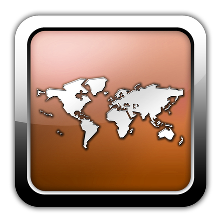 Icon, Button, Pictogram with World Map symbolの写真素材