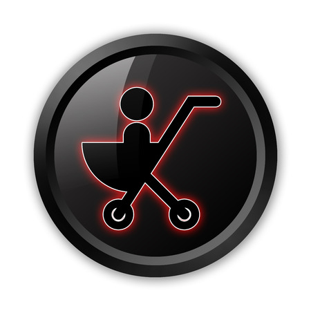 Icon, Button, Pictogram with Stroller symbolの写真素材