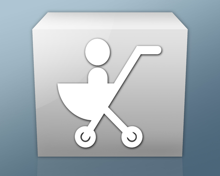 Icon, Button, Pictogram with Stroller symbolの写真素材