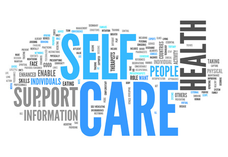 Word Cloud with Self Care related tagsの写真素材