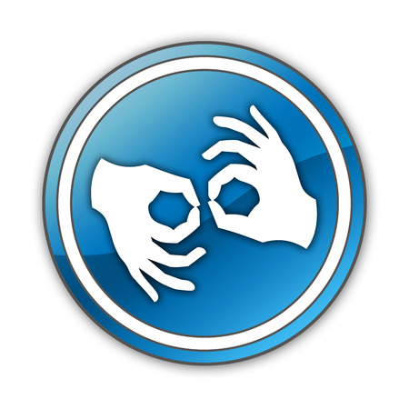 Icon, Button, Pictogram with Sign Language symbolの写真素材