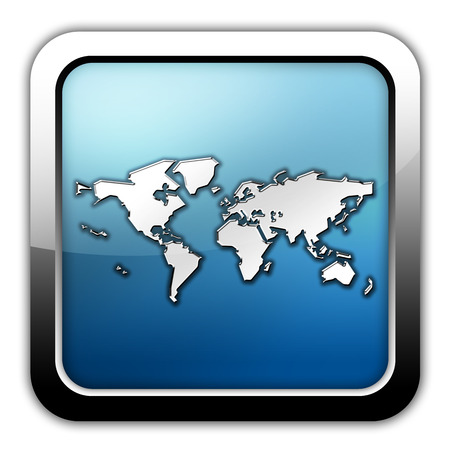 Icon, Button, Pictogram with World Map symbolの写真素材