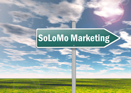 Signpost with Solomo Marketing wordingの写真素材