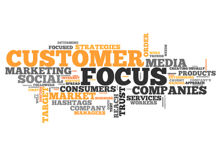 Word Cloud with Customer Focus related tagsの写真素材