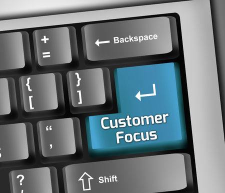 Keyboard Illustration with Customer Focus wordingの写真素材