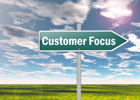 Signpost with Customer Focus wordingの写真素材
