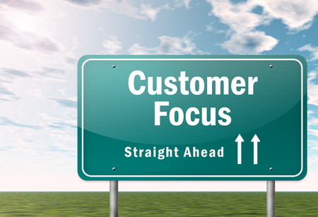 Signpost with Customer Focus wordingの写真素材