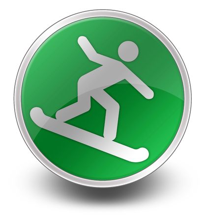 Icon, Button, Pictogram with Snowboarding symbolの写真素材