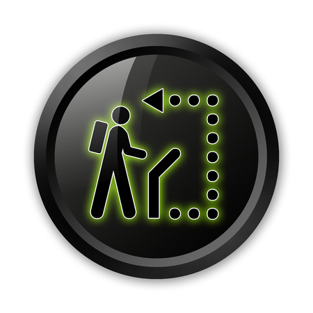Icon, Button, Pictogram with Self-Guiding Trail symbolの写真素材